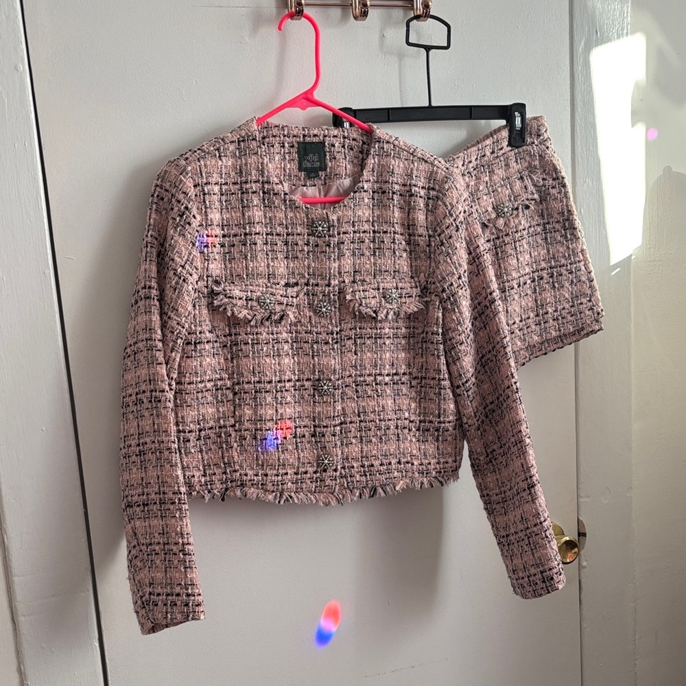 Wild Fable Juniors Medium pink skort and jacket set